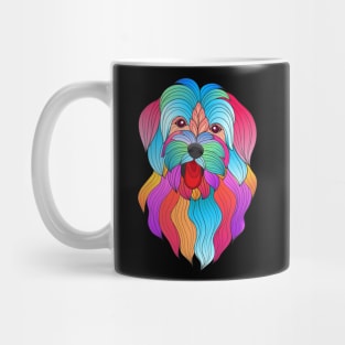 colored stylized dog head Mug